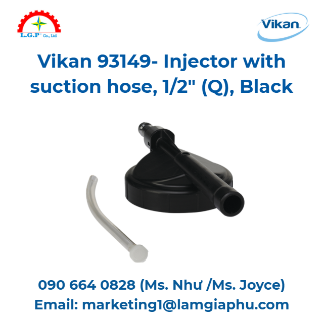 Kim phun có ống hút Vikan 93149, 12 (Q), đen