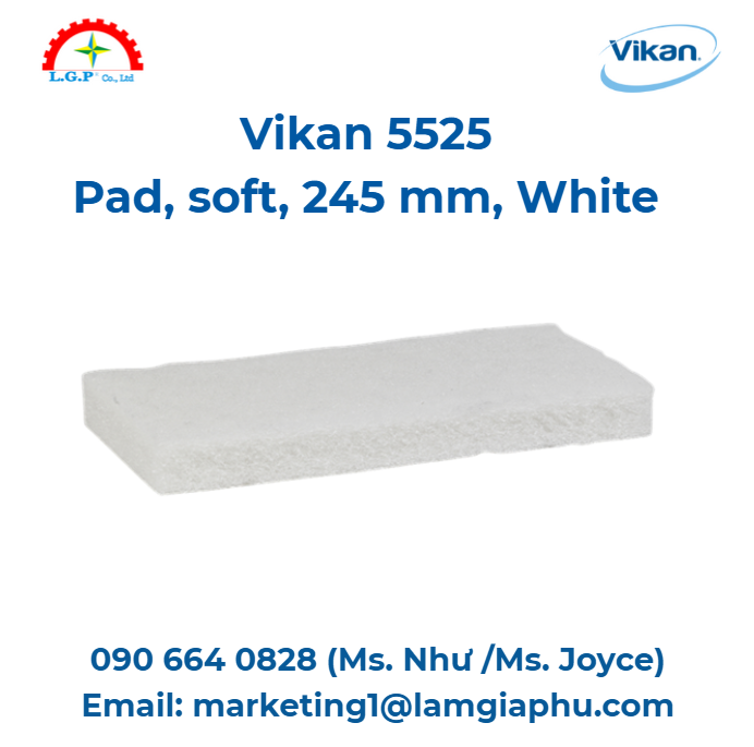 Miếng lót Vikan 5525, mềm, 245 mm, trắng