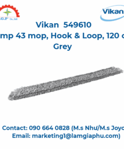 Cây lau nhà ẩm Vikan 549610, móc & vòng, 120 cm, màu xám