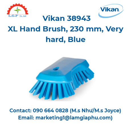 Bàn chải cầm tay XL Vikan 38943, 230 mm, Rất cứng, Màu xanh