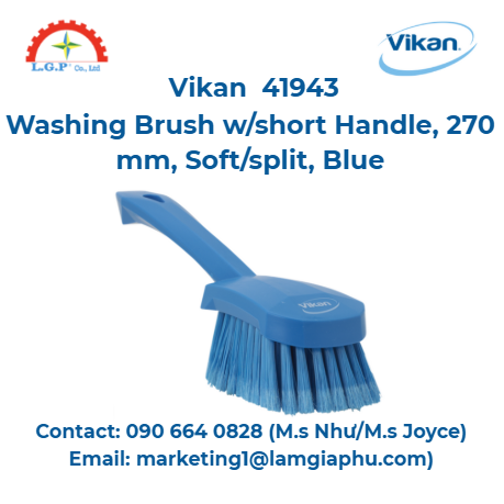 Bàn chải giặt có tay cầm ngắn Vikan 41943, Màu xanh lam