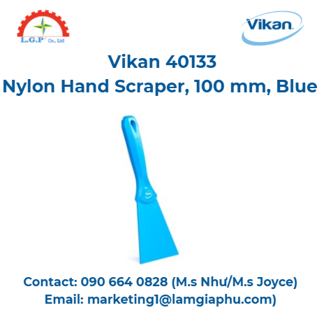 Dụng cụ cạo tay bằng nylon Vikan 40133, 100 mm, màu xanh