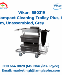 Xe đẩy vệ sinh nhỏ gọn Plus Vikan 580319, 60 cm, chưa lắp ráp, xám