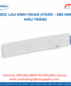 Bọc lau kính Vikan 474315 – 380 mm, màu trắng
