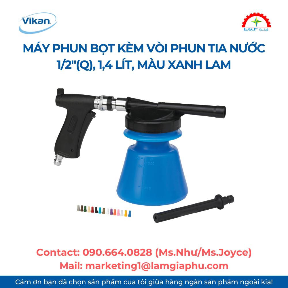 Máy phun bọt Vikan 93053, 1/2"(Q), 1,4 lít, màu xanh dương